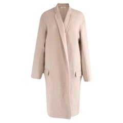 beige marl double faced cashmere coat