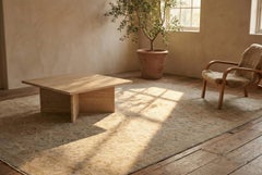 Beige Mashad Wool Hand Knotted Rug 10 ft x 13 ft , Almond Boteh Elegance