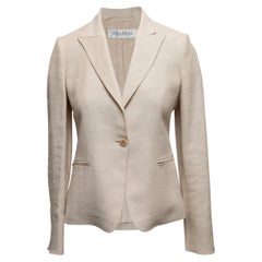 Beige Max Mara Leinenblazer Größe US 6