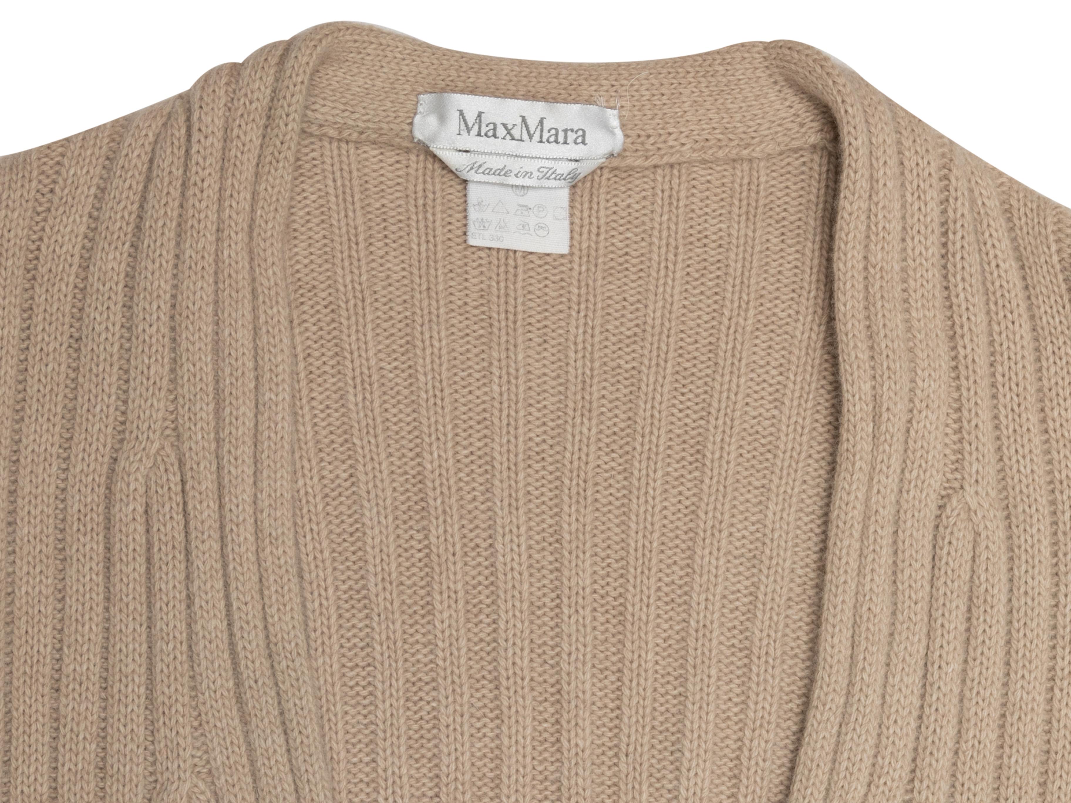 Women's Beige Max Mara Rib Knit Cardigan Size US M