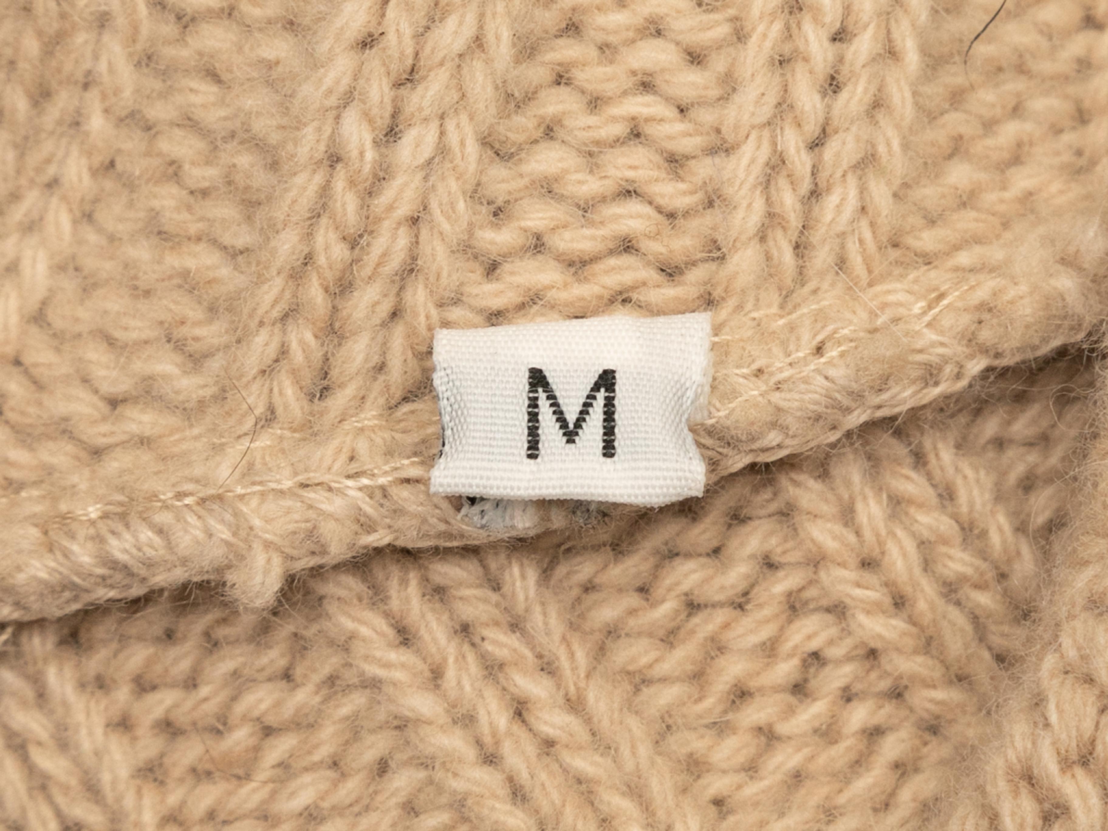 Beige Max Mara Rib Knit Cardigan Size US M 1