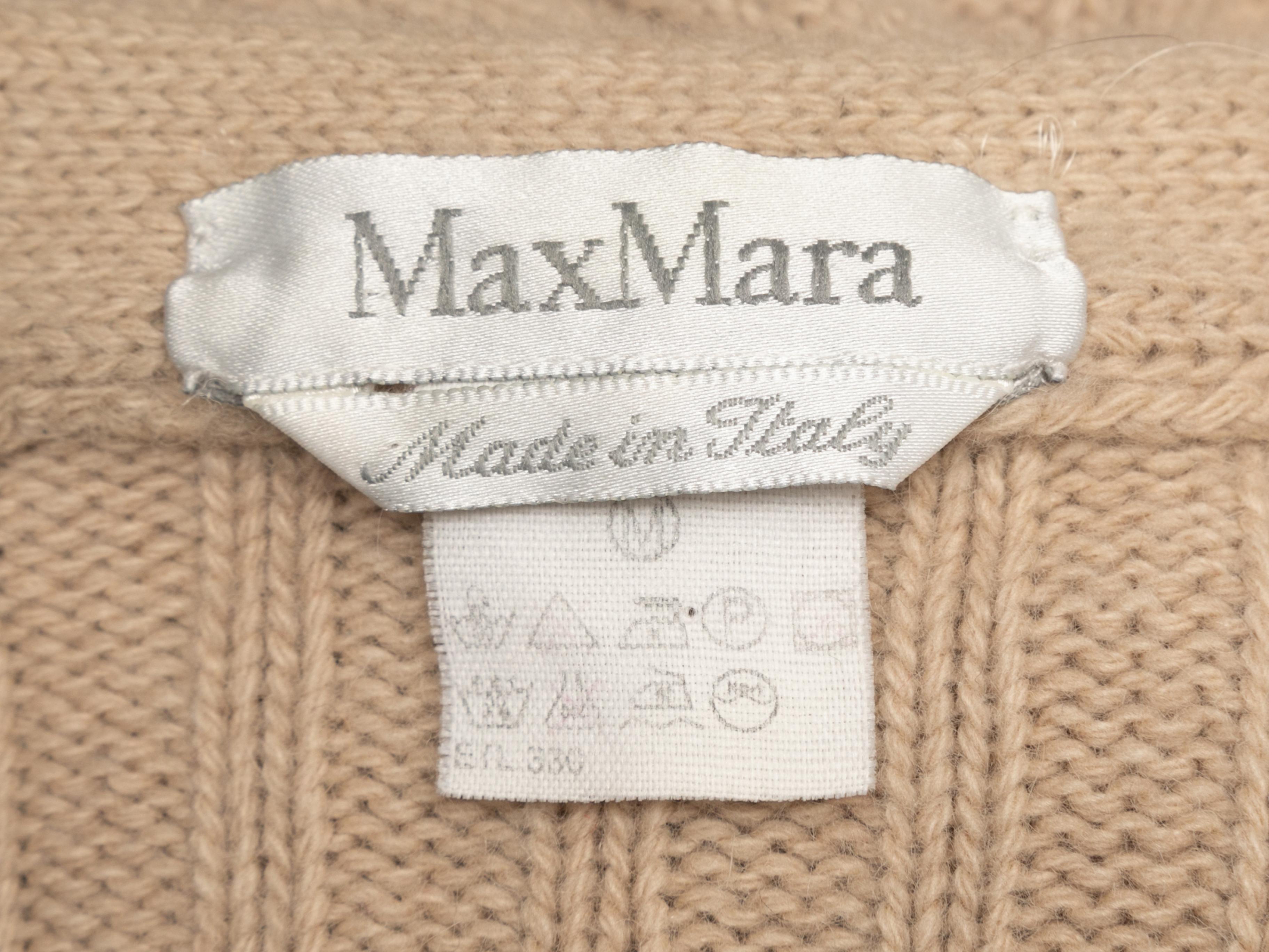 Beige Max Mara Rib Knit Cardigan Size US M 2