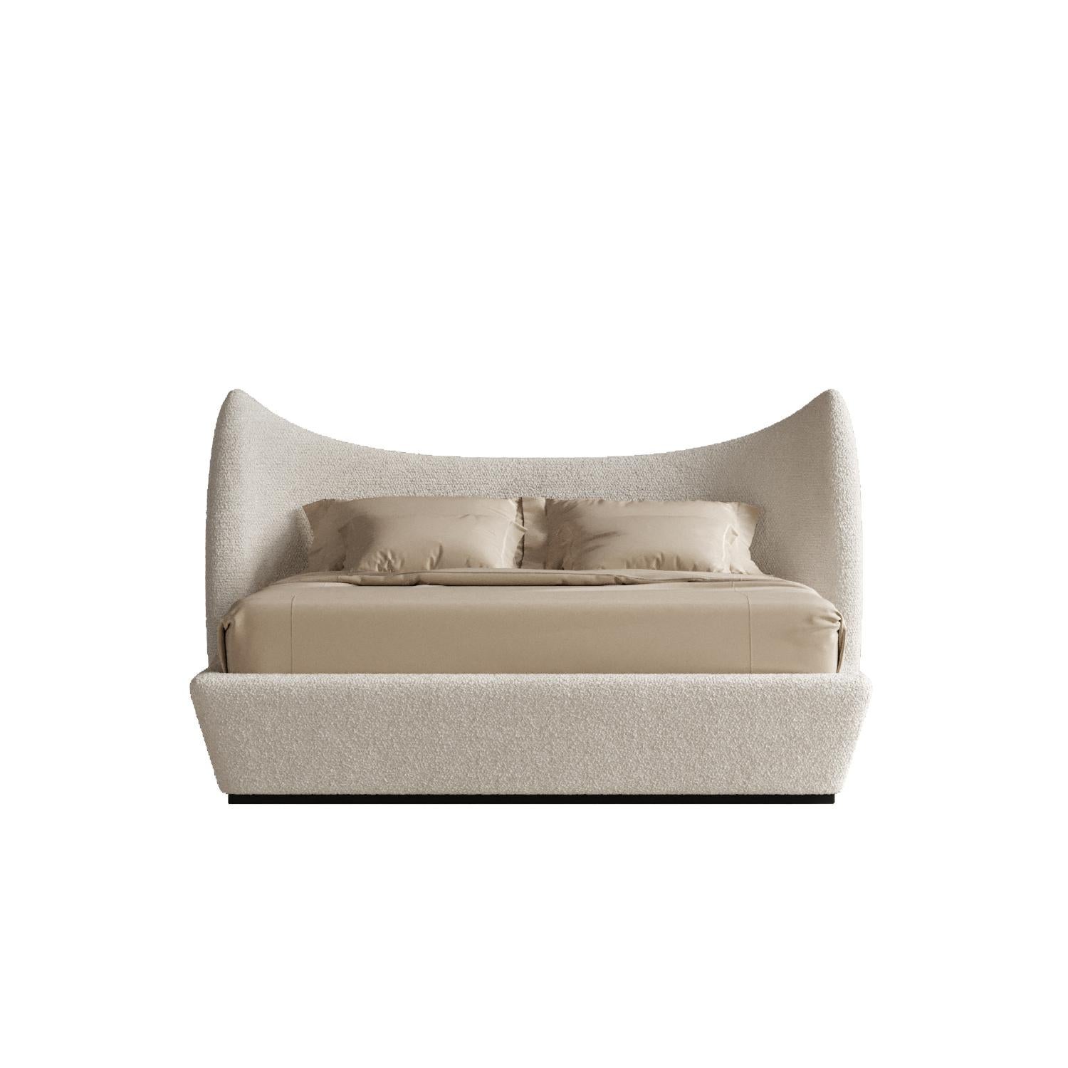 Upholstery Beige Memory Bed by Plyus Design For Sale