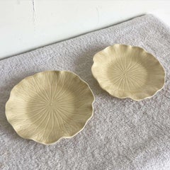 Beige Metlox Poppytrail Lotus Plate - a Pair