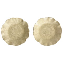 Beige Metlox Poppytrail Lotus Plate - a Pair