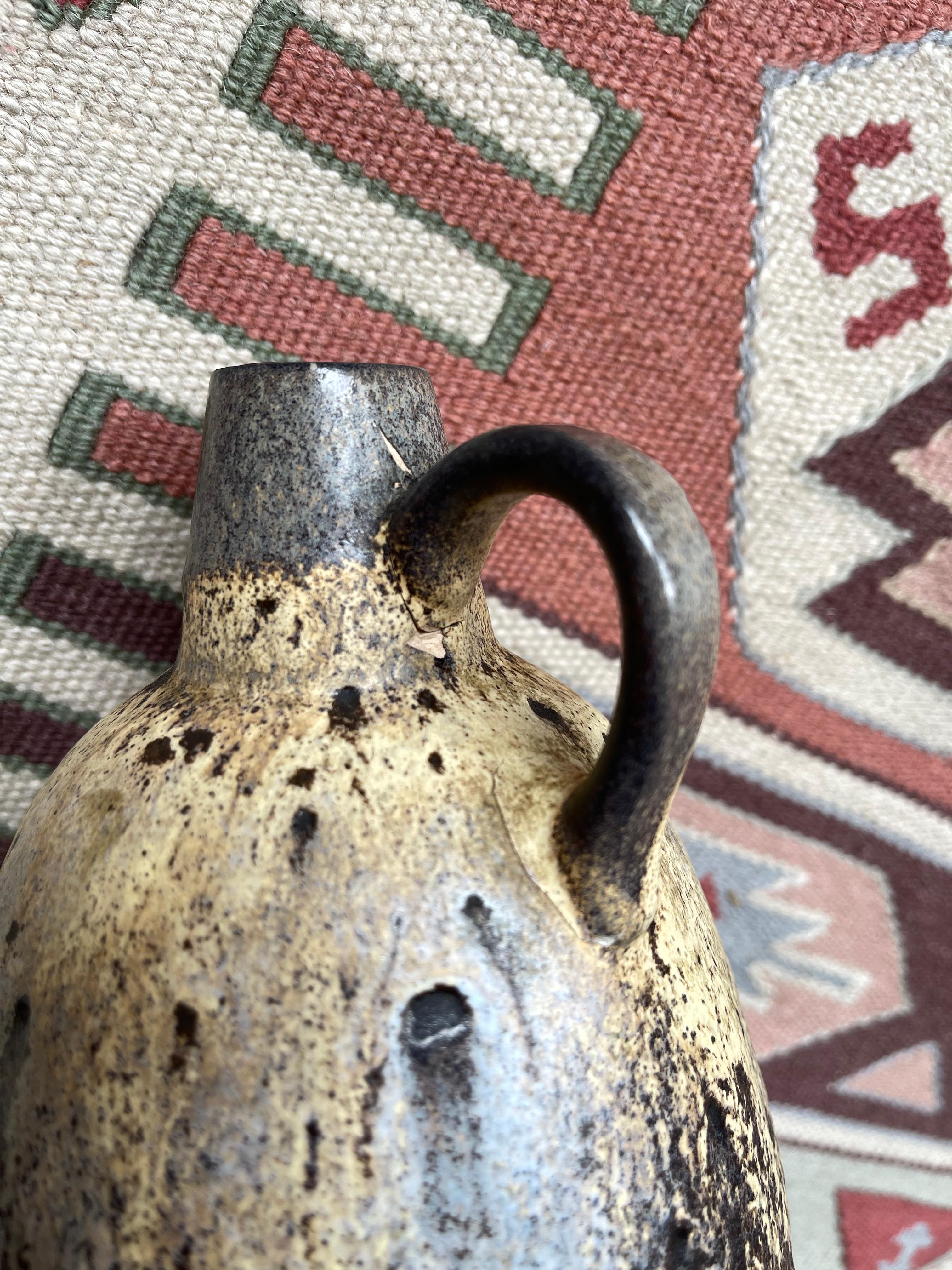 Jarrón de Lava Gorda Beige de Mediados de Siglo, Studio Ceramic by Ruscha 1970s, Alemania Occidental en venta 2