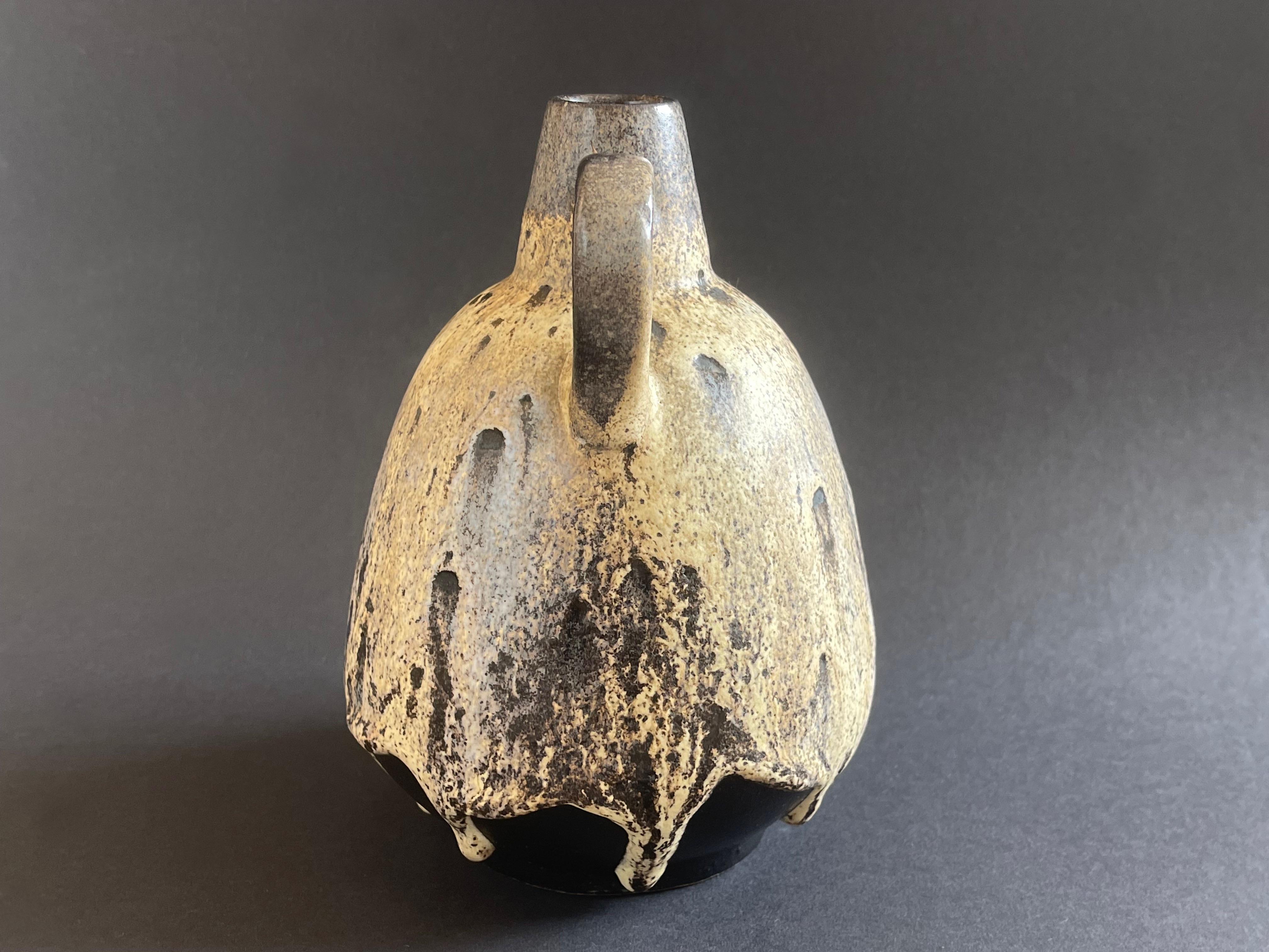 Jarrón de Lava Gorda Beige de Mediados de Siglo, Studio Ceramic by Ruscha 1970s, Alemania Occidental Moderno de mediados de siglo en venta