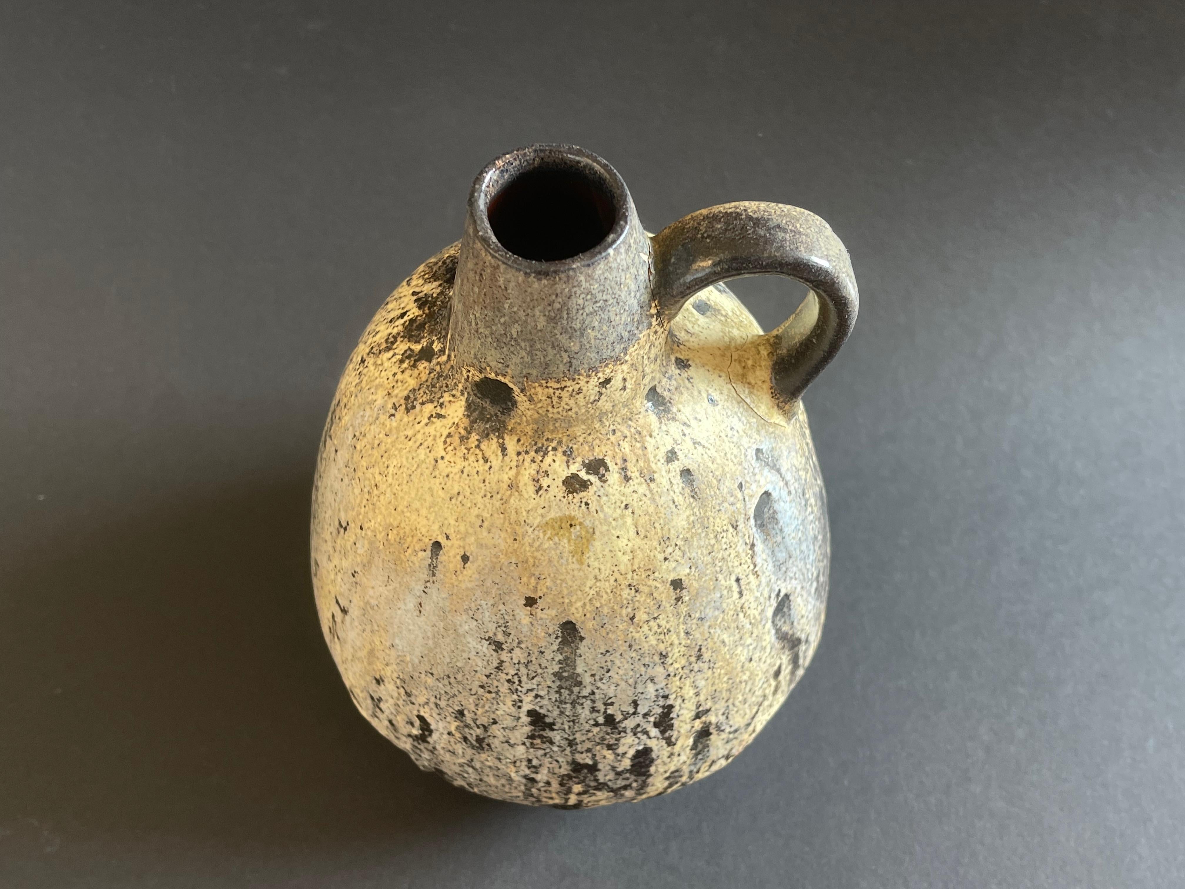 Jarrón de Lava Gorda Beige de Mediados de Siglo, Studio Ceramic by Ruscha 1970s, Alemania Occidental siglo XX en venta
