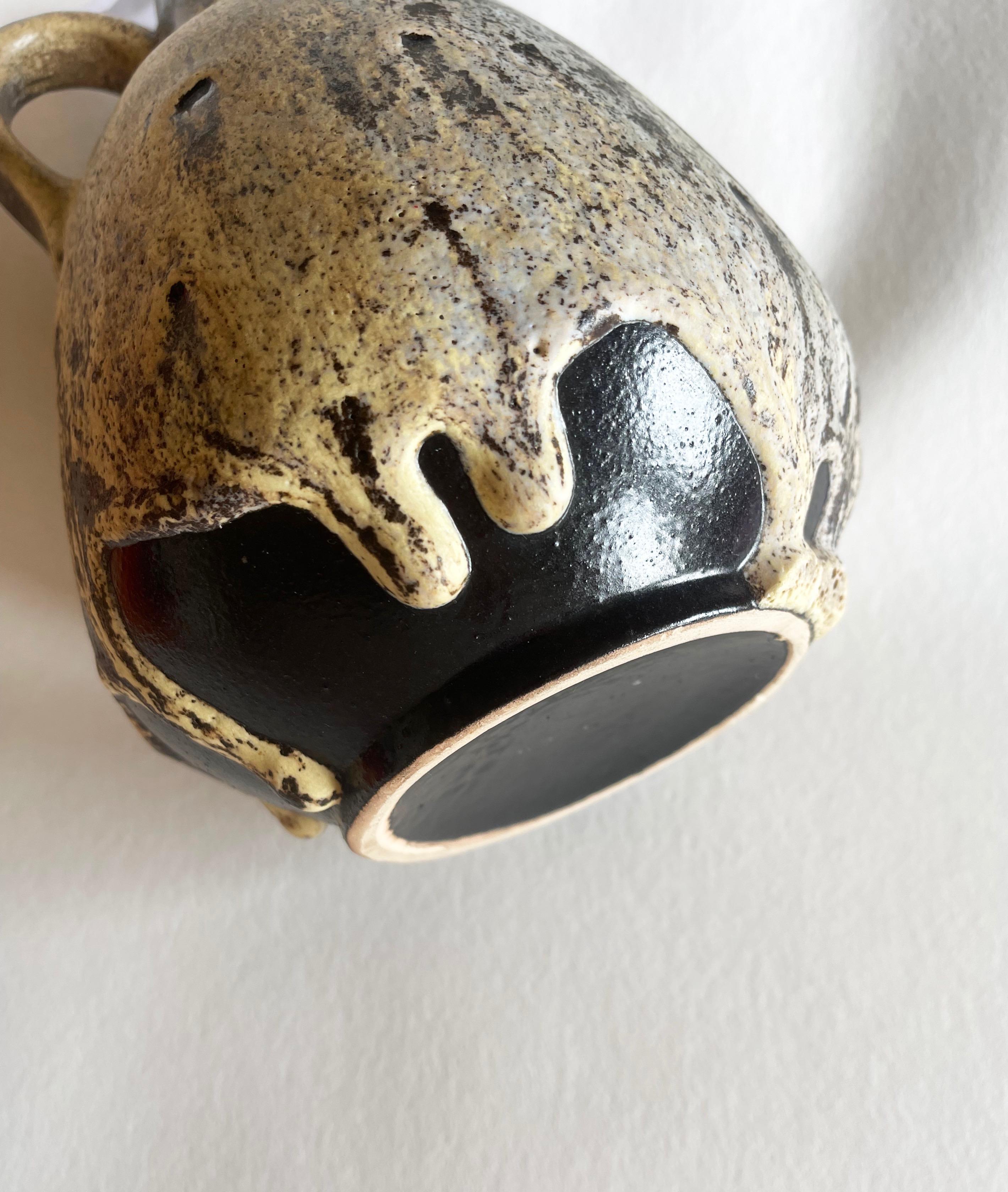 Jarrón de Lava Gorda Beige de Mediados de Siglo, Studio Ceramic by Ruscha 1970s, Alemania Occidental Cerámico en venta