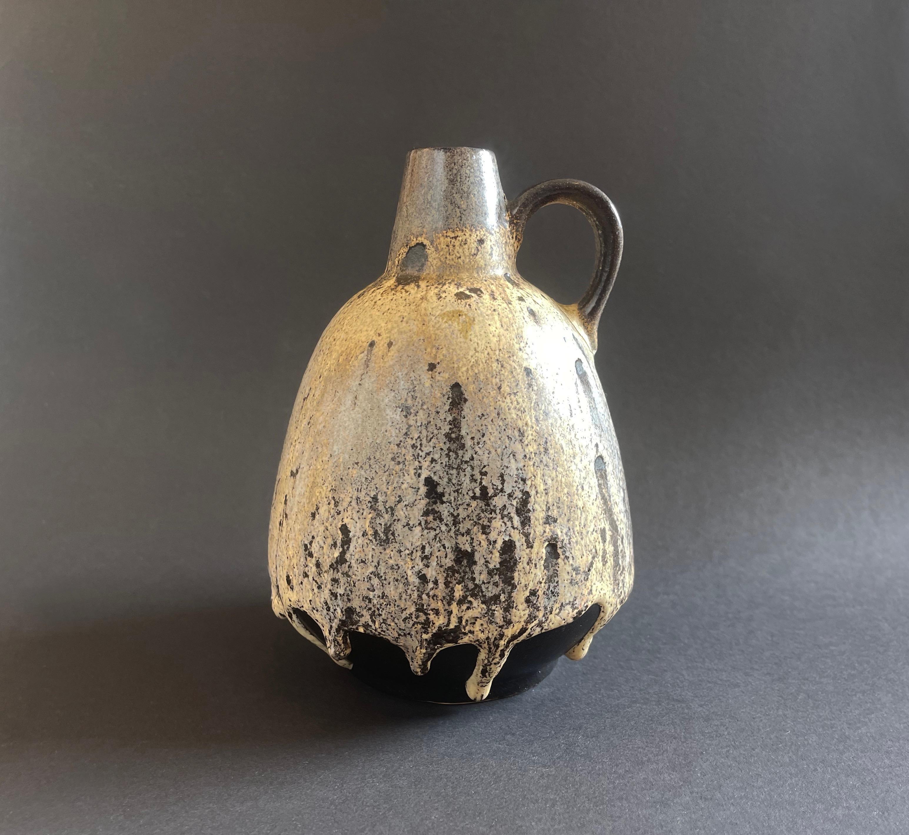 Jarrón de Lava Gorda Beige de Mediados de Siglo, Studio Ceramic by Ruscha 1970s, Alemania Occidental en venta 1