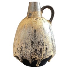 Beige Mid-Century Fat Lava Vase, Studio Ceramic by Ruscha 1970s, Western Germany