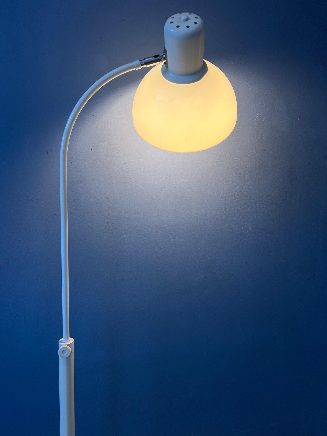 20th Century Beige Mid Century Floor Lamp with Plexiglass Shade, 1970s For Sale