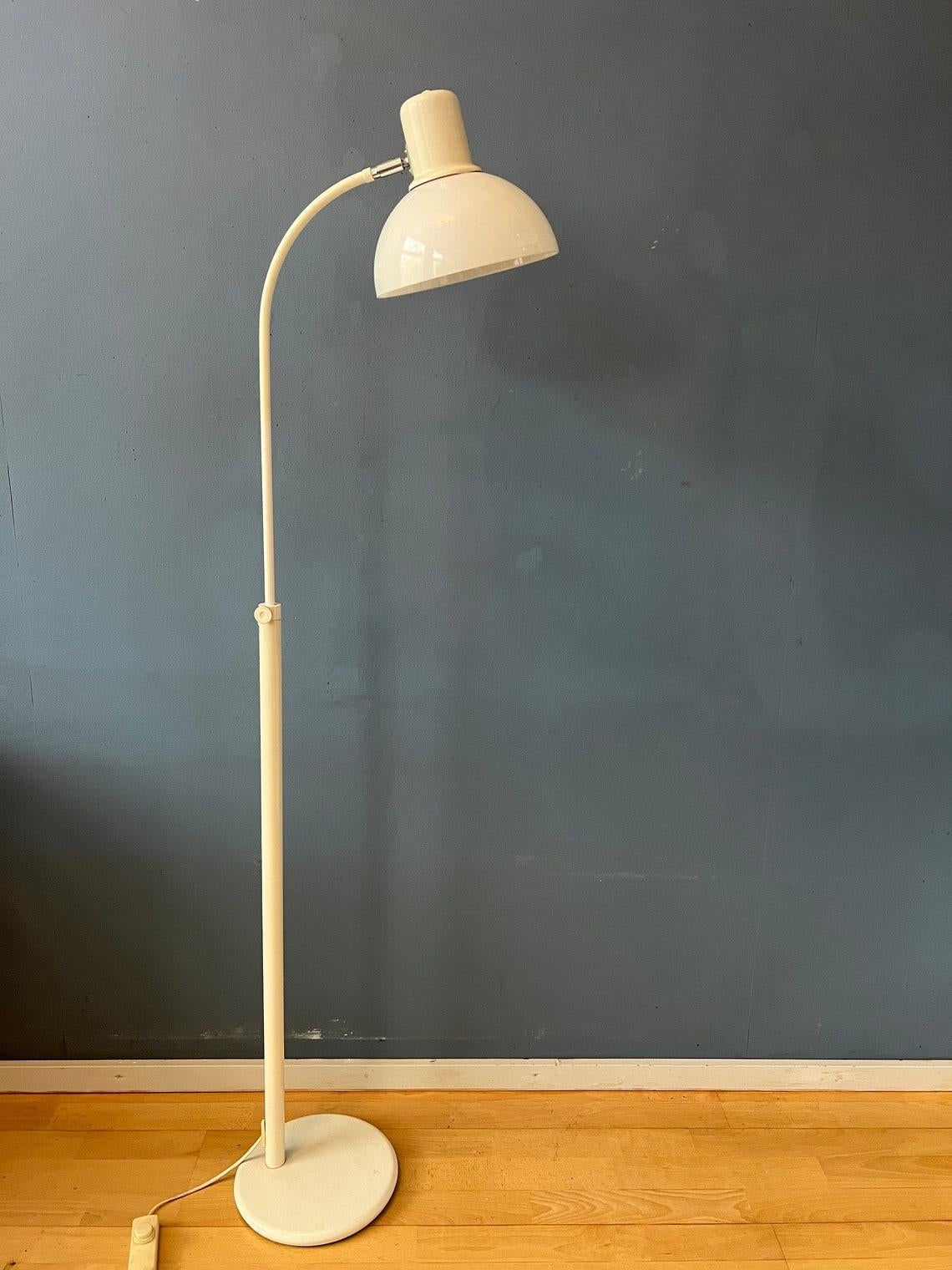 Beige Mid Century Floor Lamp with Plexiglass Shade, 1970s For Sale 1