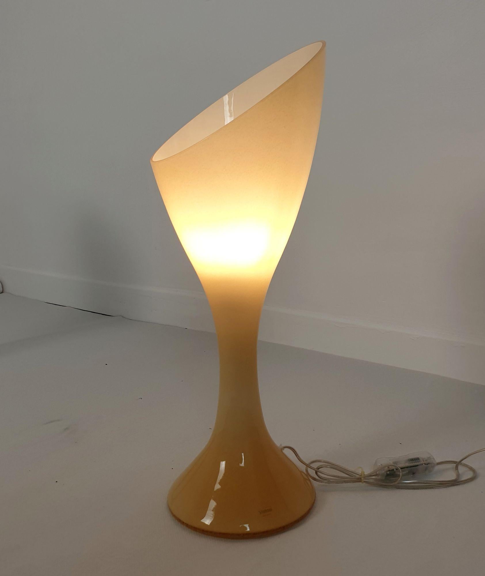 Italian Mid Century Murano glass lamps by Vistosi - a pair For Sale