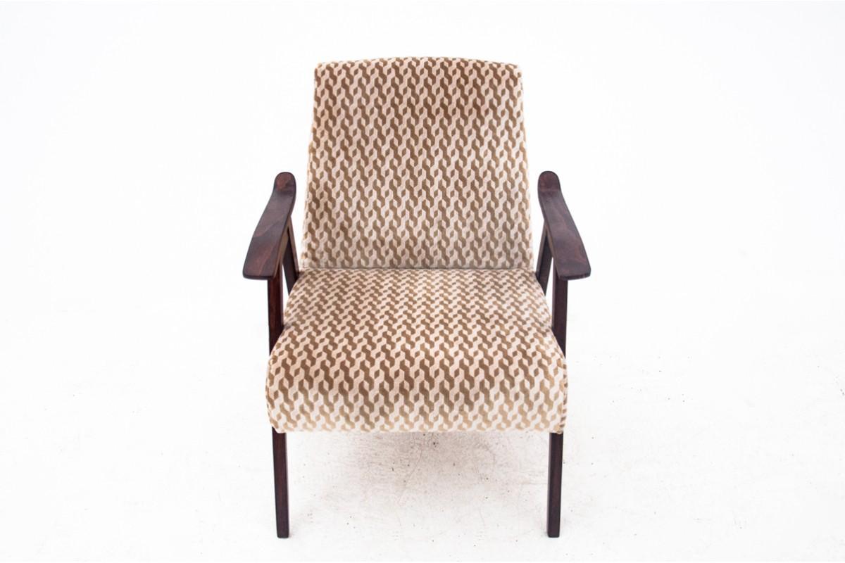 Beige Mid-Century Modern Armchair, 1960s In Good Condition For Sale In Chorzów, PL