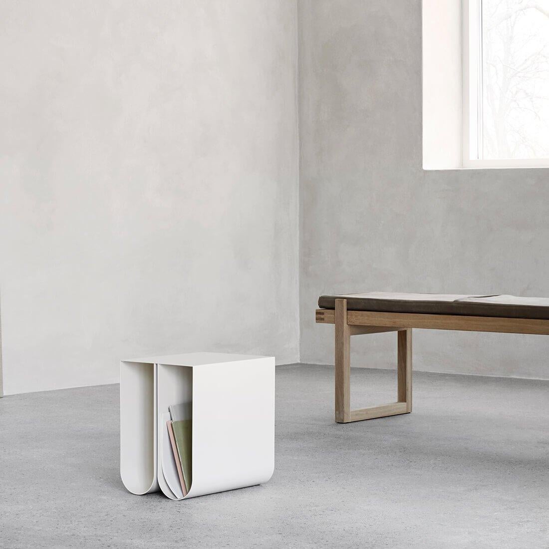 Hand-Crafted Beige Minimal Bench by Kristina Dam Studio For Sale