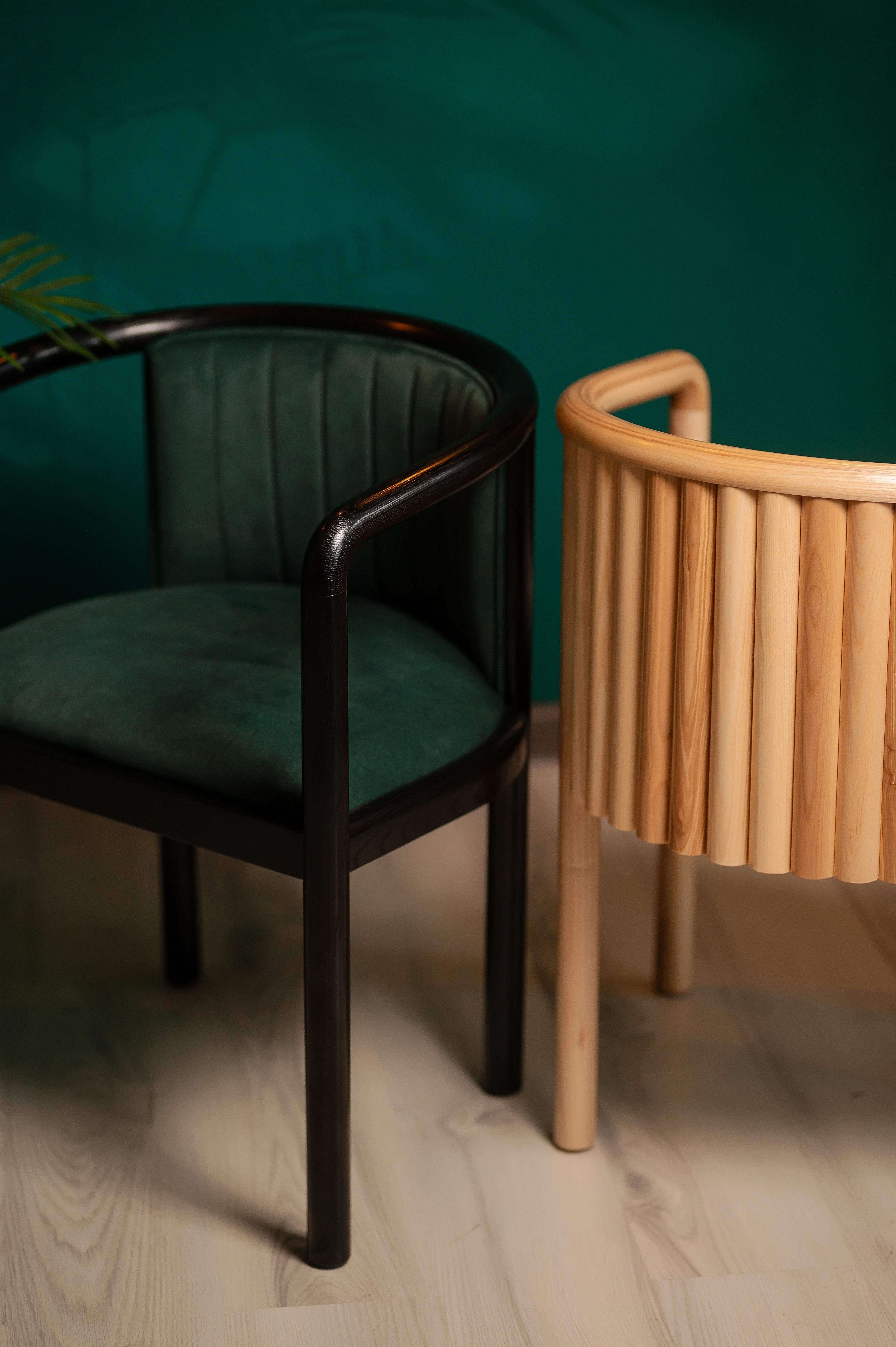 Beige Modern Alton Solid Wood Dining Chair For Sale 11