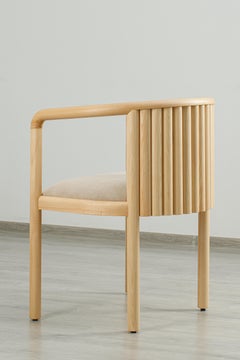 Silla de Comedor de Madera Maciza Alton Moderna Beige