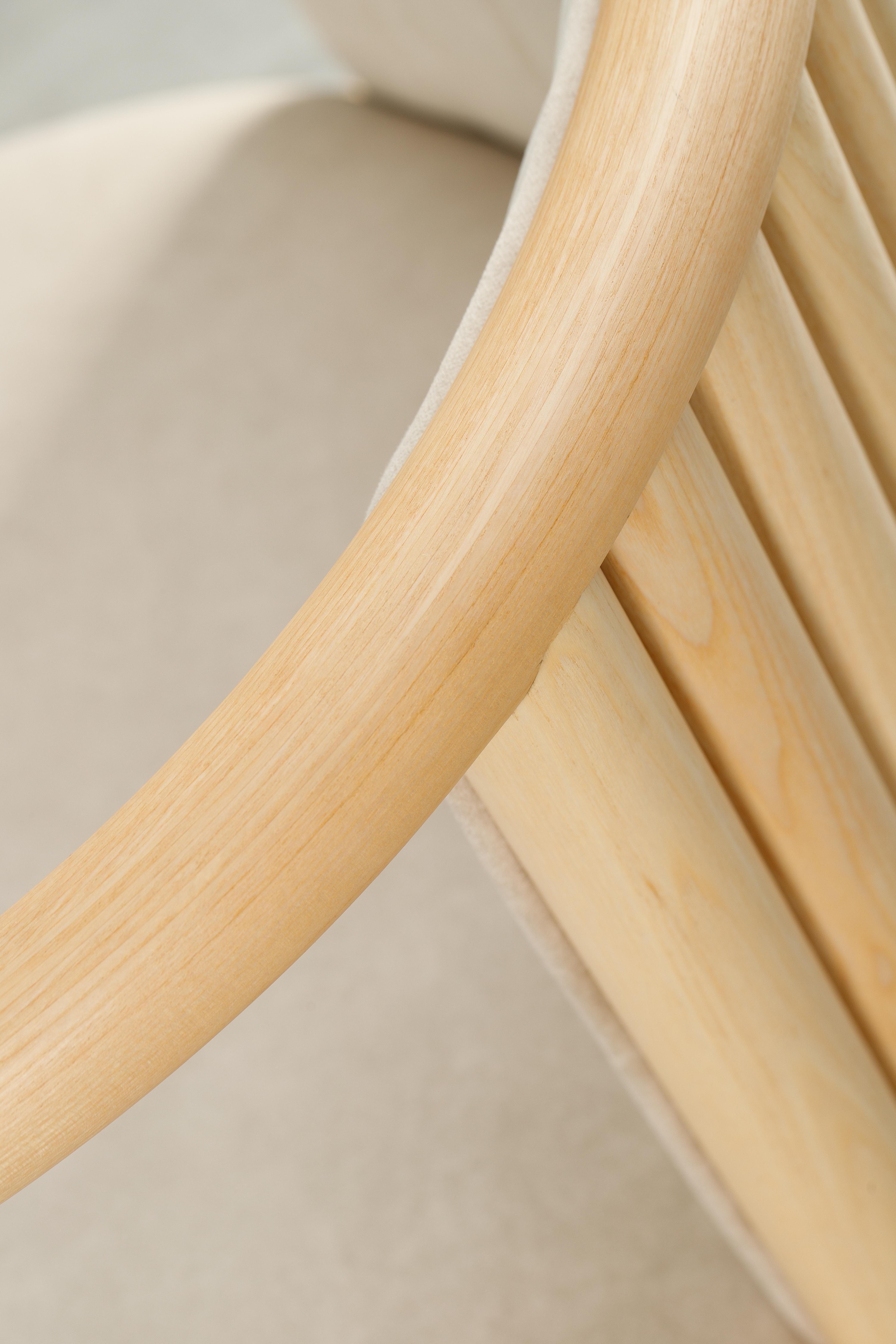 Moldovan Beige Modern Alton Solid Wood Dining Chair For Sale
