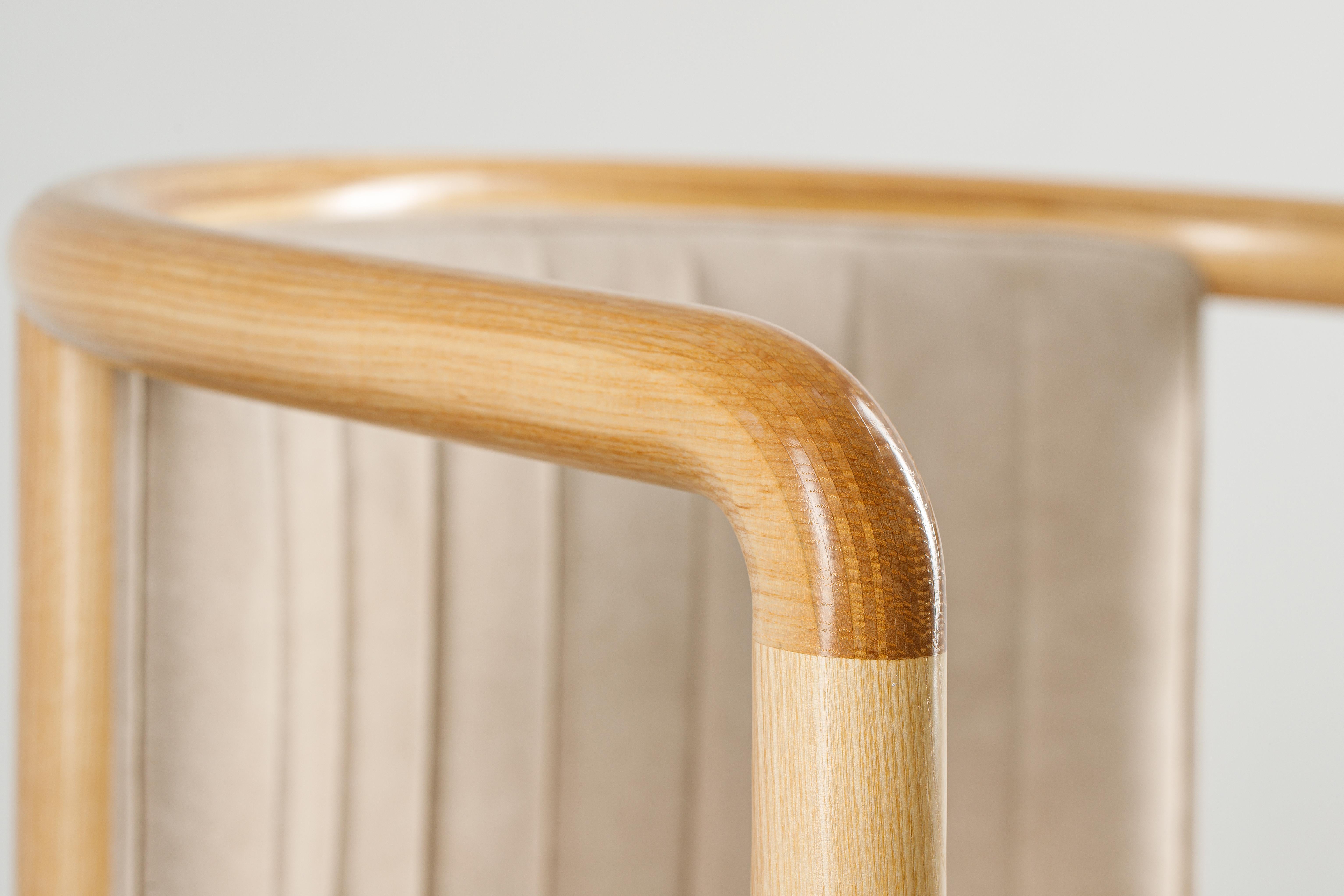 Woodwork Beige Modern Alton Solid Wood Dining Chair For Sale