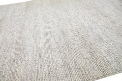 Beige Hand-Woven Wool Rug by Apadana, Geometric Design, 10' x 14'