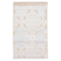 Tappeto di lana personalizzato beige moderno fatto a mano in stile svedese