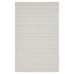 Beige Modern Kilim Flatweave Wool Rug With Stripe Motif By Apadana