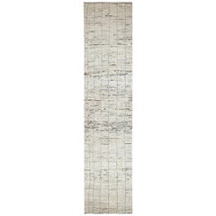Nazmiyal Collection Beige Modern Moroccan Style Runner. 2 ft 6 in x 11 ft 4 in