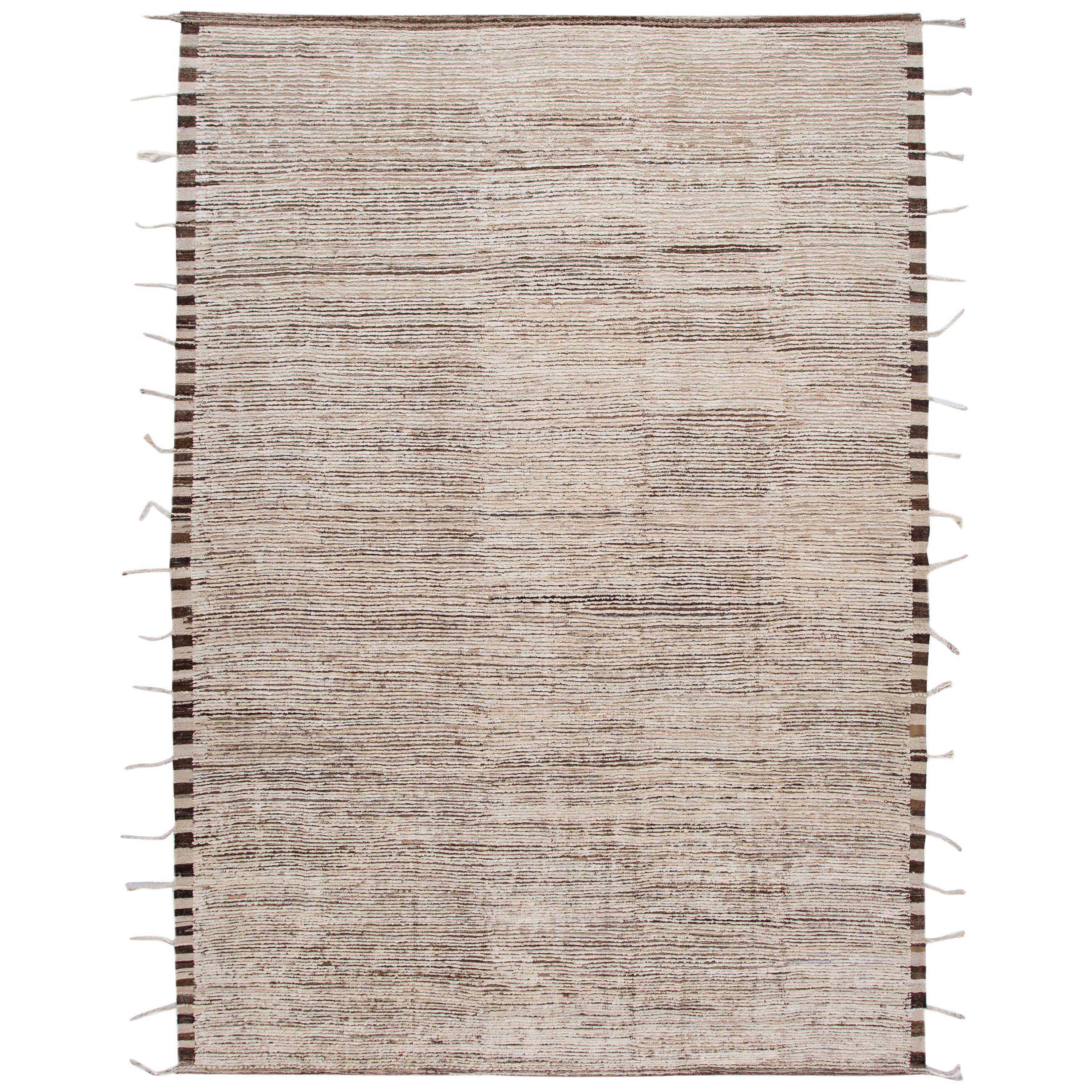 Large Modern Ivory MoroccanStyle Berber Rug For Sale at 1stDibs