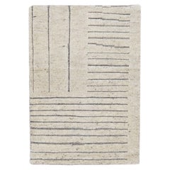 Beige Modern Moroccan Style Handmade Custom Wool Rug