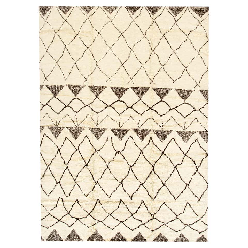 Beige Geometric Design Rugs Rug and Kilim’s Moroccan Style Rug in Beige and Brown Geometric ...