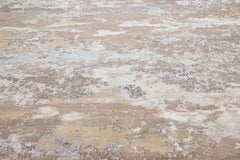 Beige Modern Rosewood Wool & Silk Rug with Abstract Motif