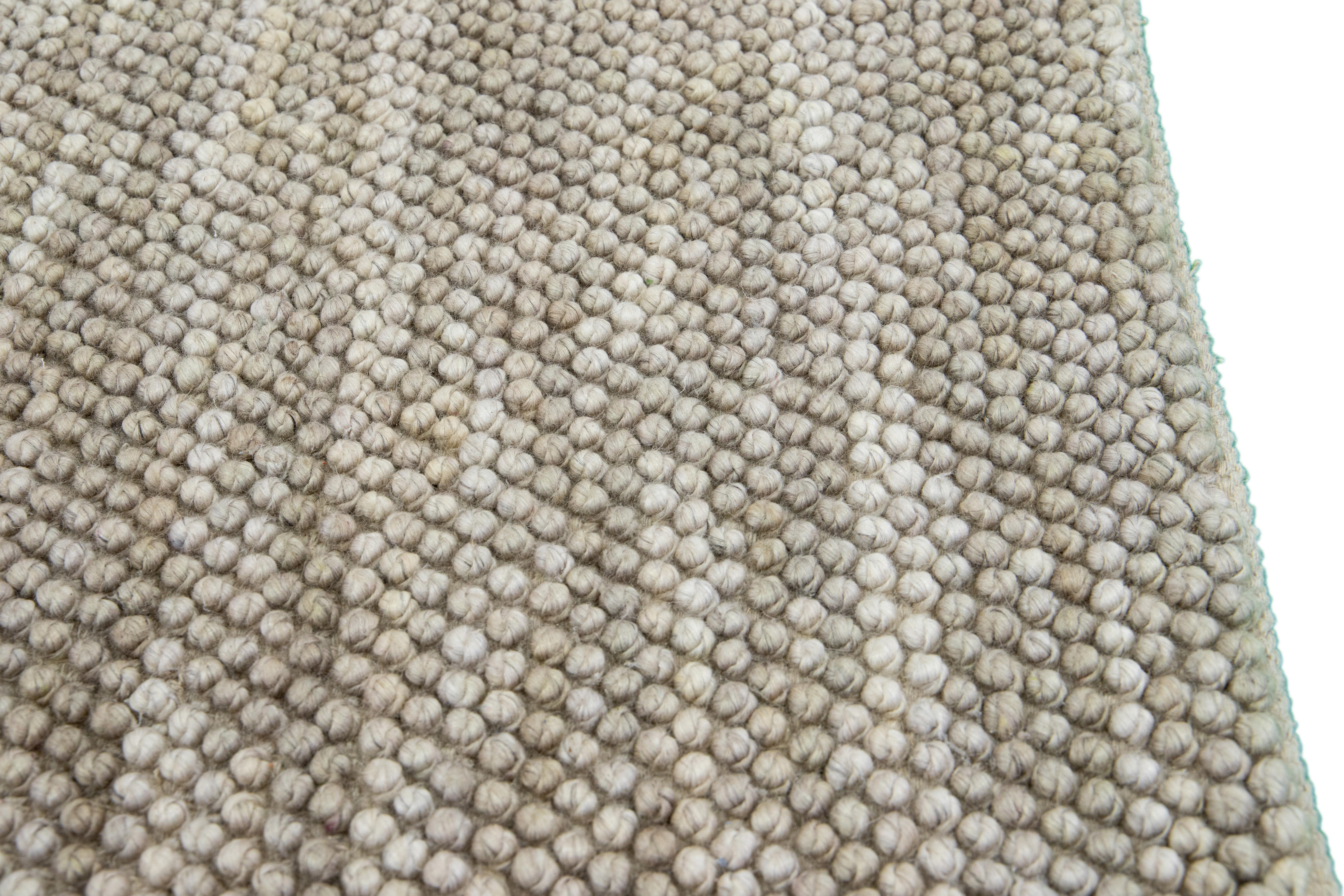 Indian Beige Modern Texture Handmade Custom Wool Rug For Sale