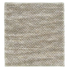 Handgefertigter, maßgefertigter Wollteppich in Beige mit moderner Textur