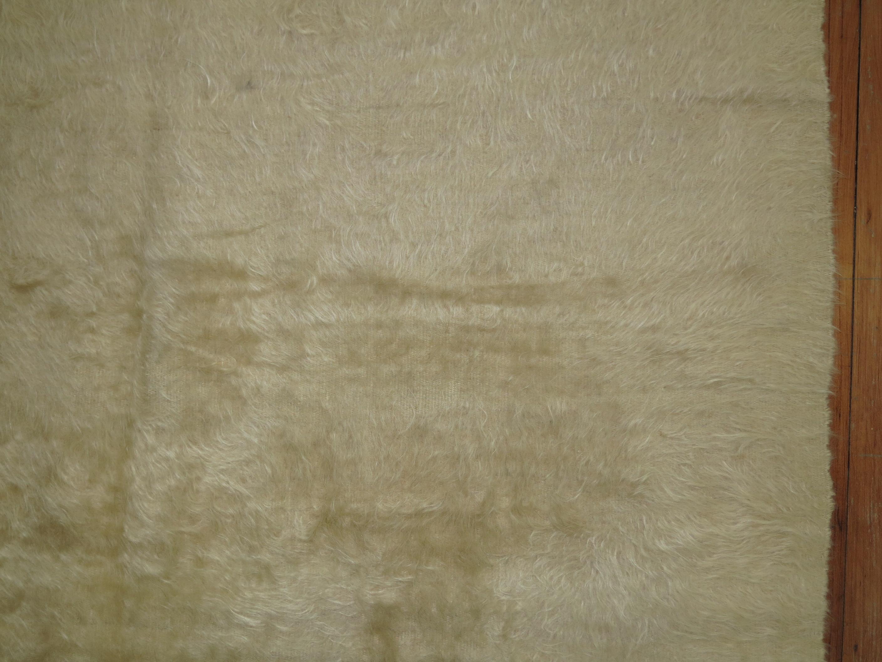 Turkish Beige Mohair Rug