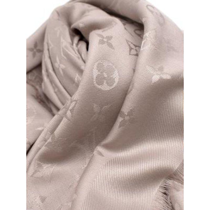 Women's Beige monogram wool-silk shawl For Sale