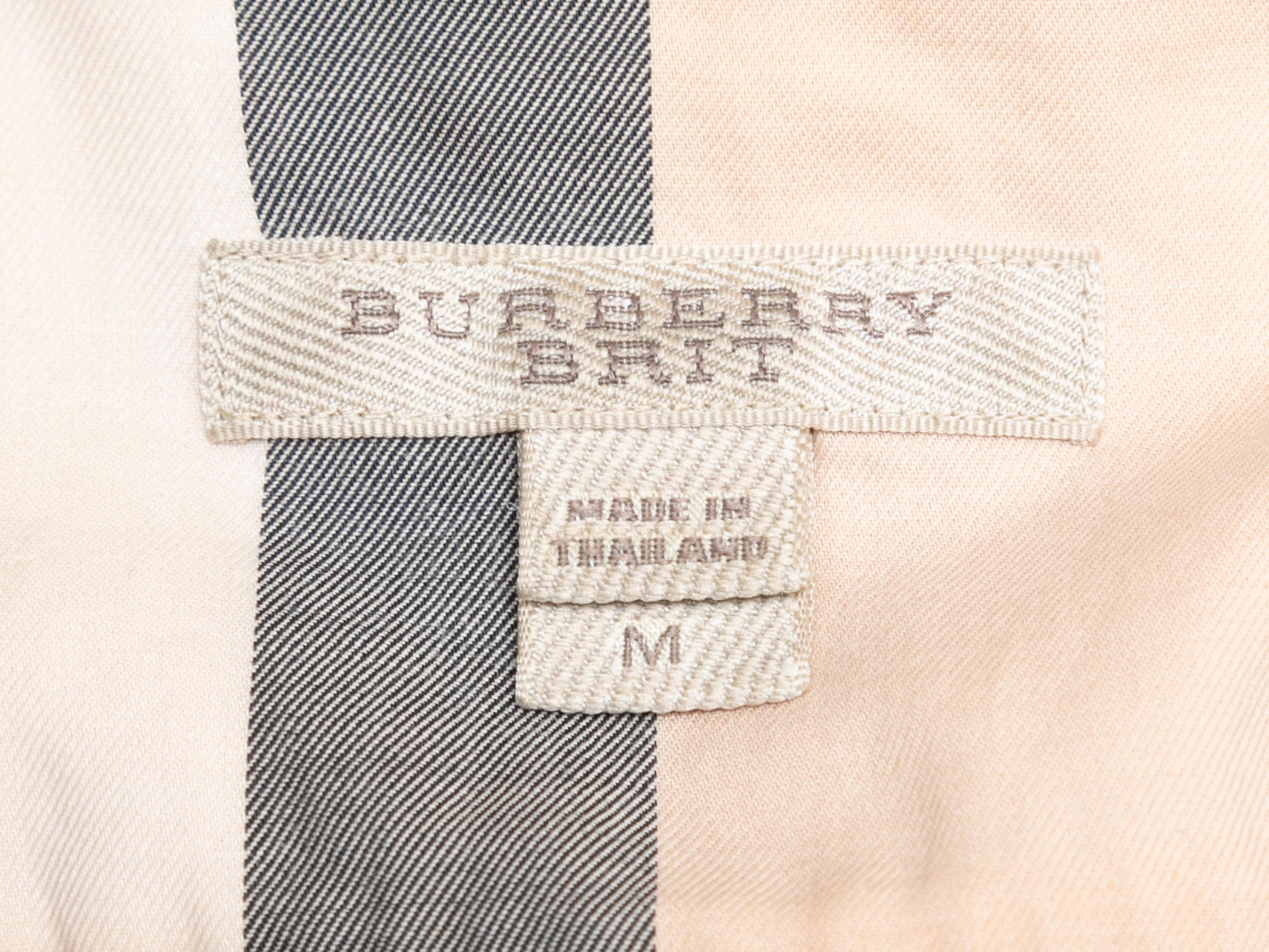 Beige & Multicolor Burberry Brit Nova Check Button-Up Top Size US M 1