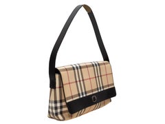 Beige & Multicolor Burberry Nova Check Shoulder Bag