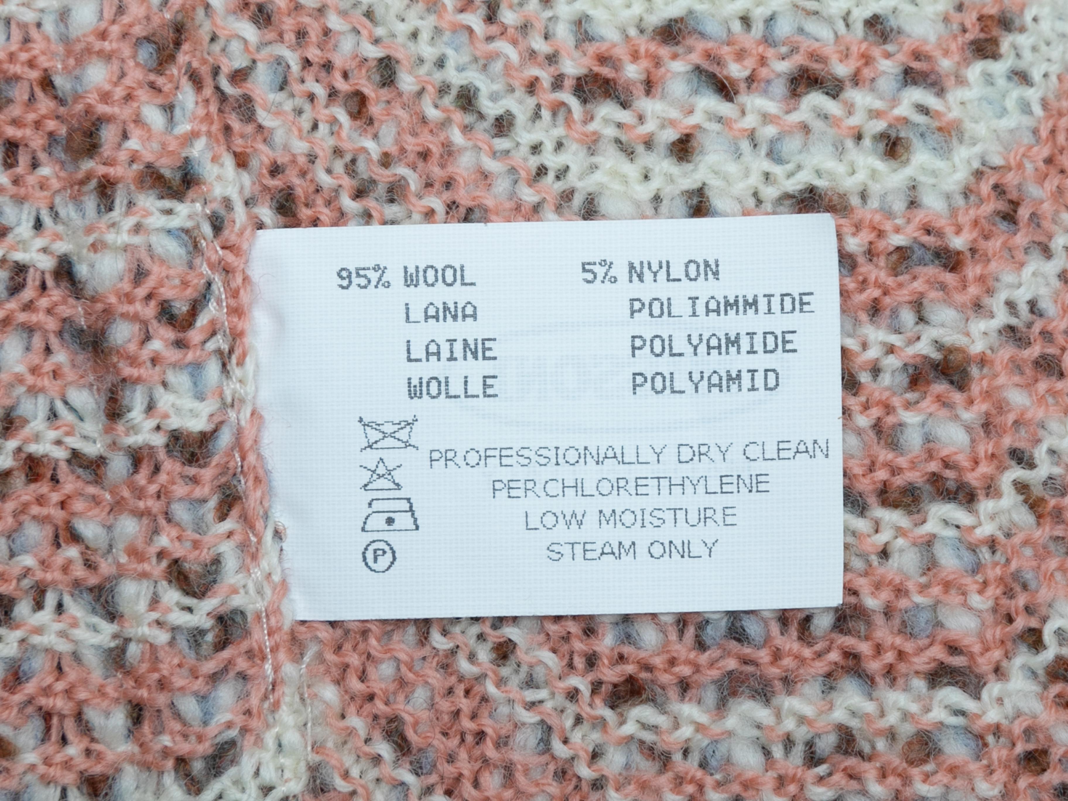 Beige & Multicolor Missoni Wool Knit Blazer Size IT 40 1