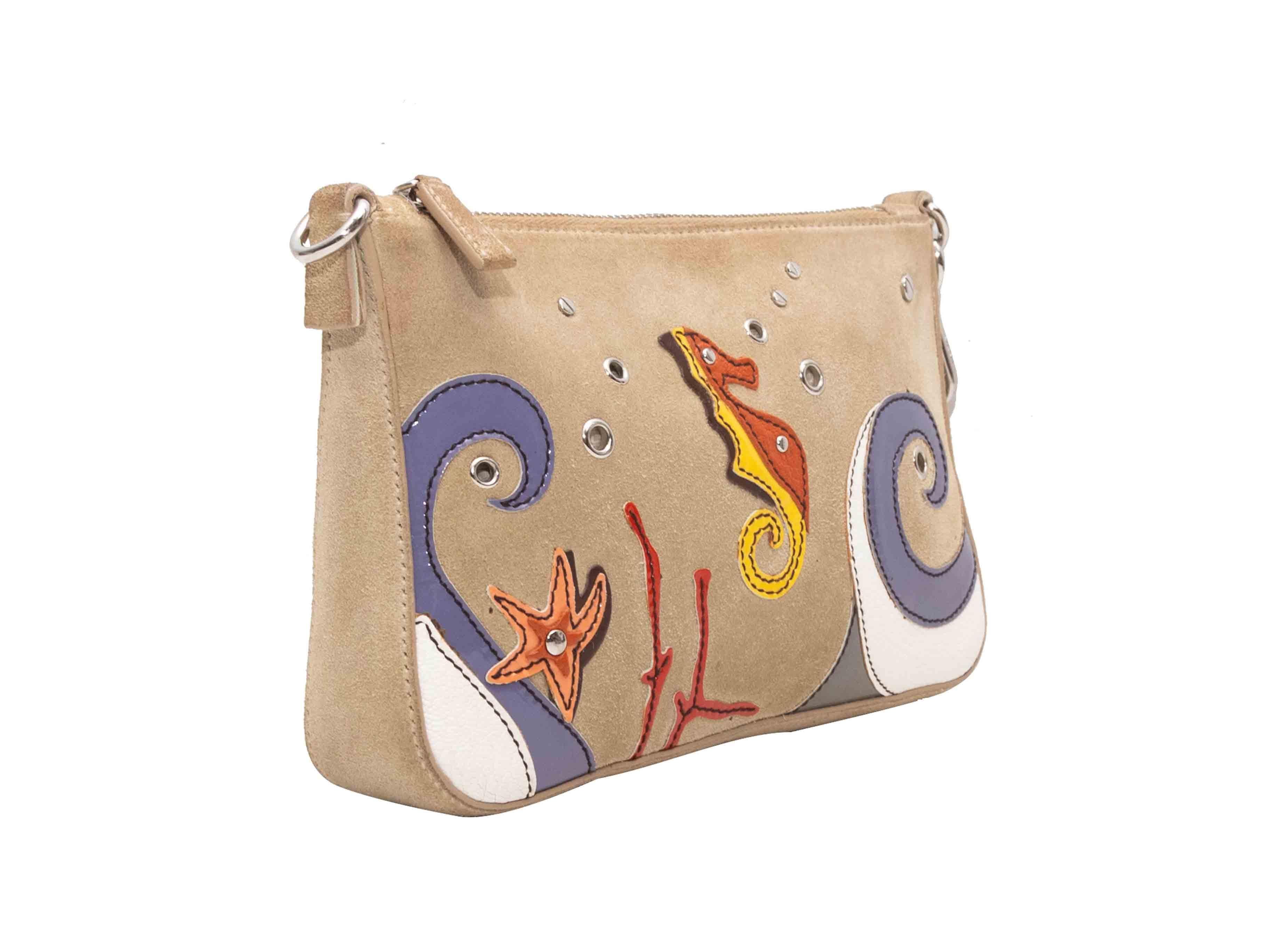 Beige & Multicolor Prada Meer-Motiv Cabrio-Clutch im Zustand „Gut“ im Angebot in New York, NY