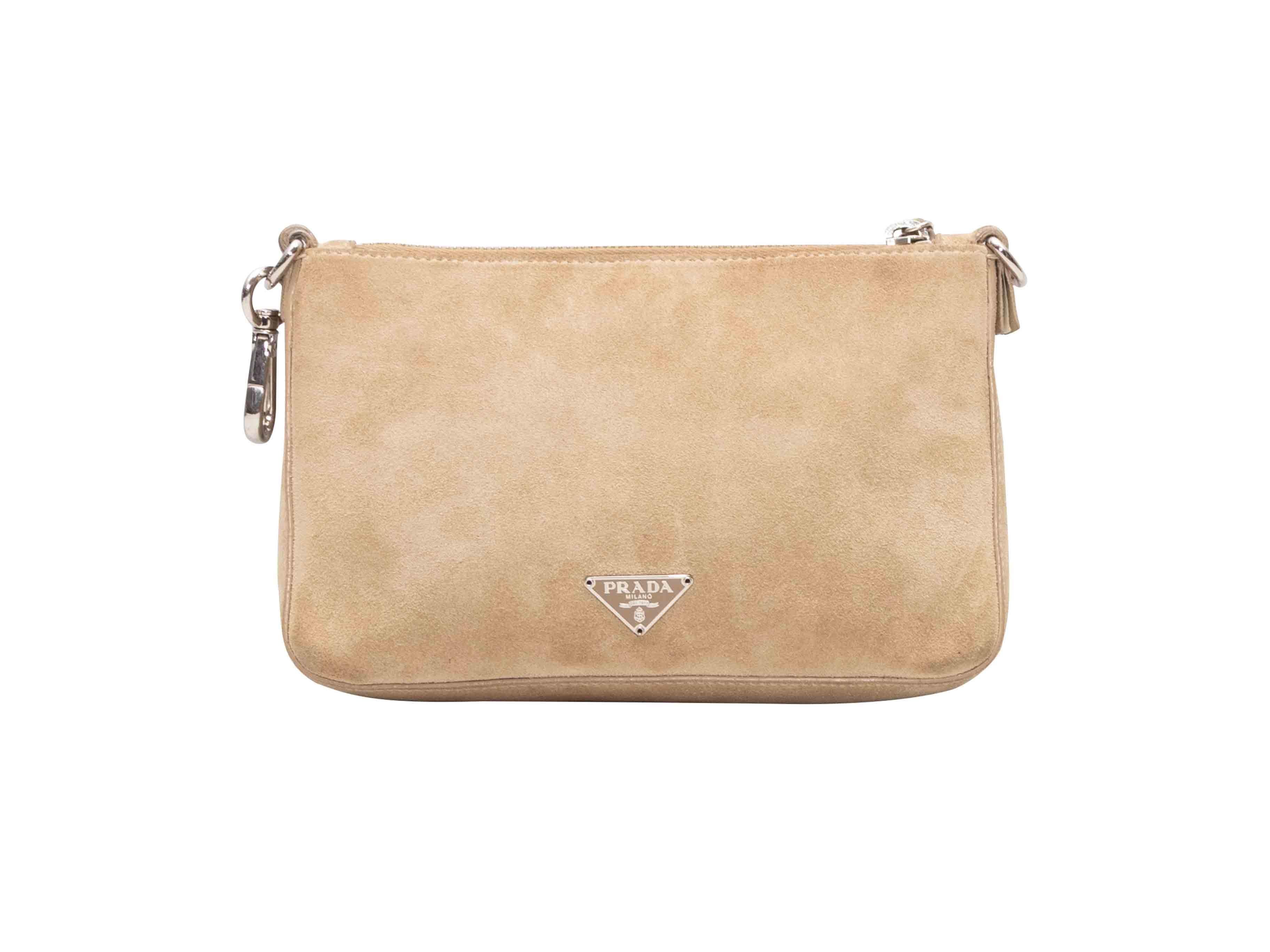 Beige & Multicolor Prada Meer-Motiv Cabrio-Clutch Damen im Angebot