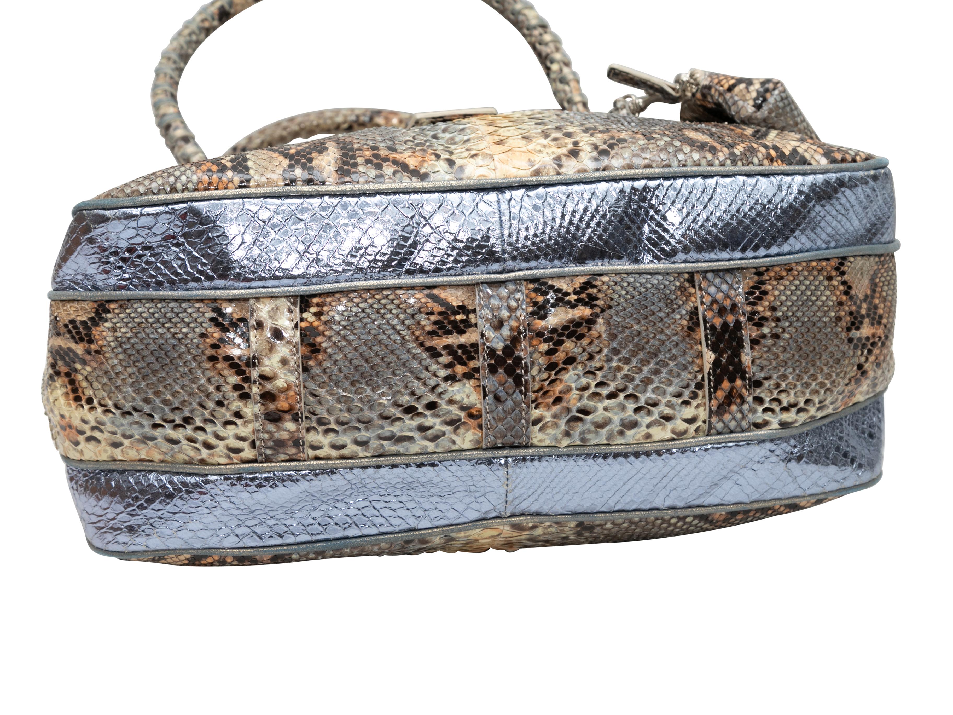 Women's Beige & Multicolor Shiro Snakeskin Tote Bag