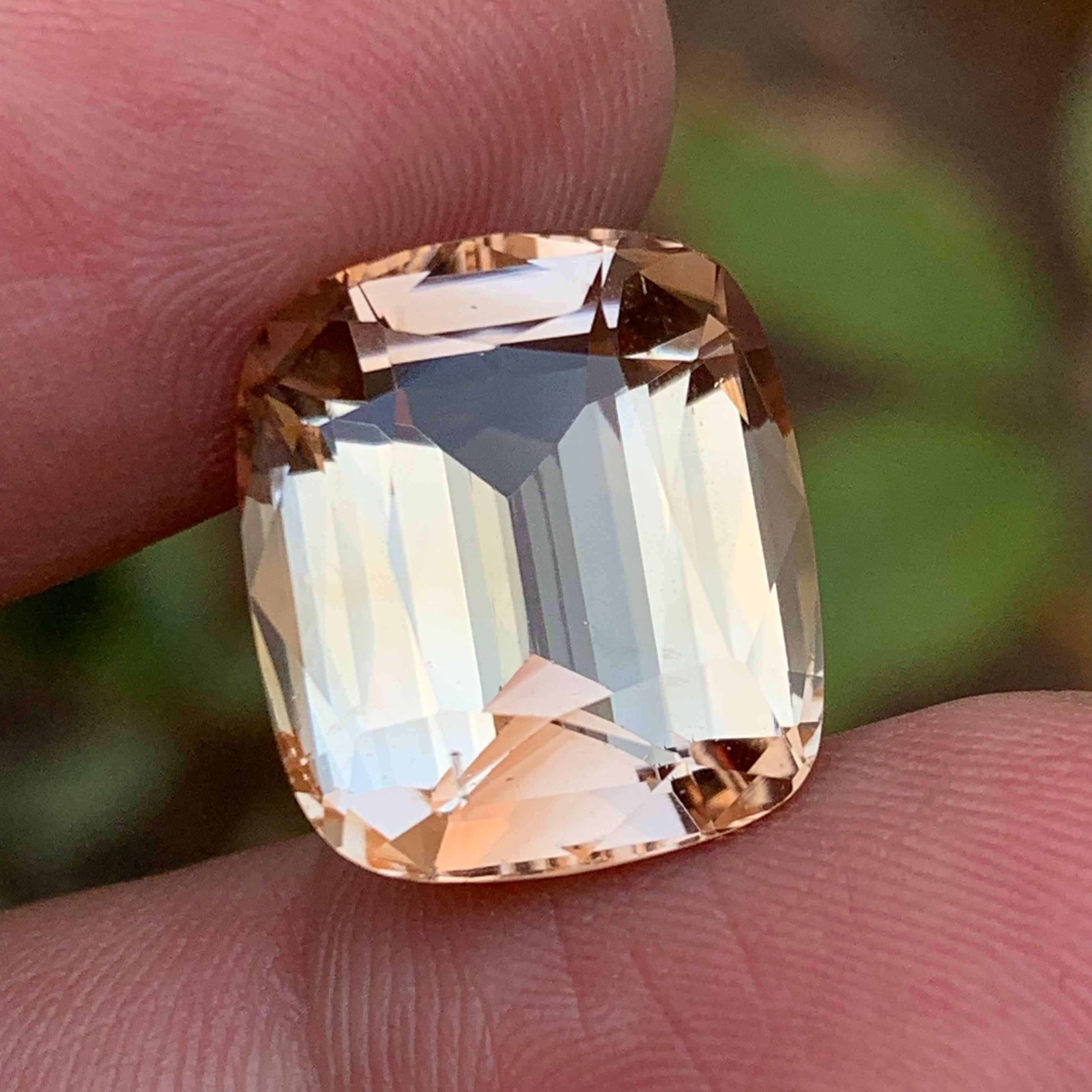 Beige Topacio Natural Collar Colgante Piedra suelta 19,85 Ct Cushion Cut-Joyería en venta 4