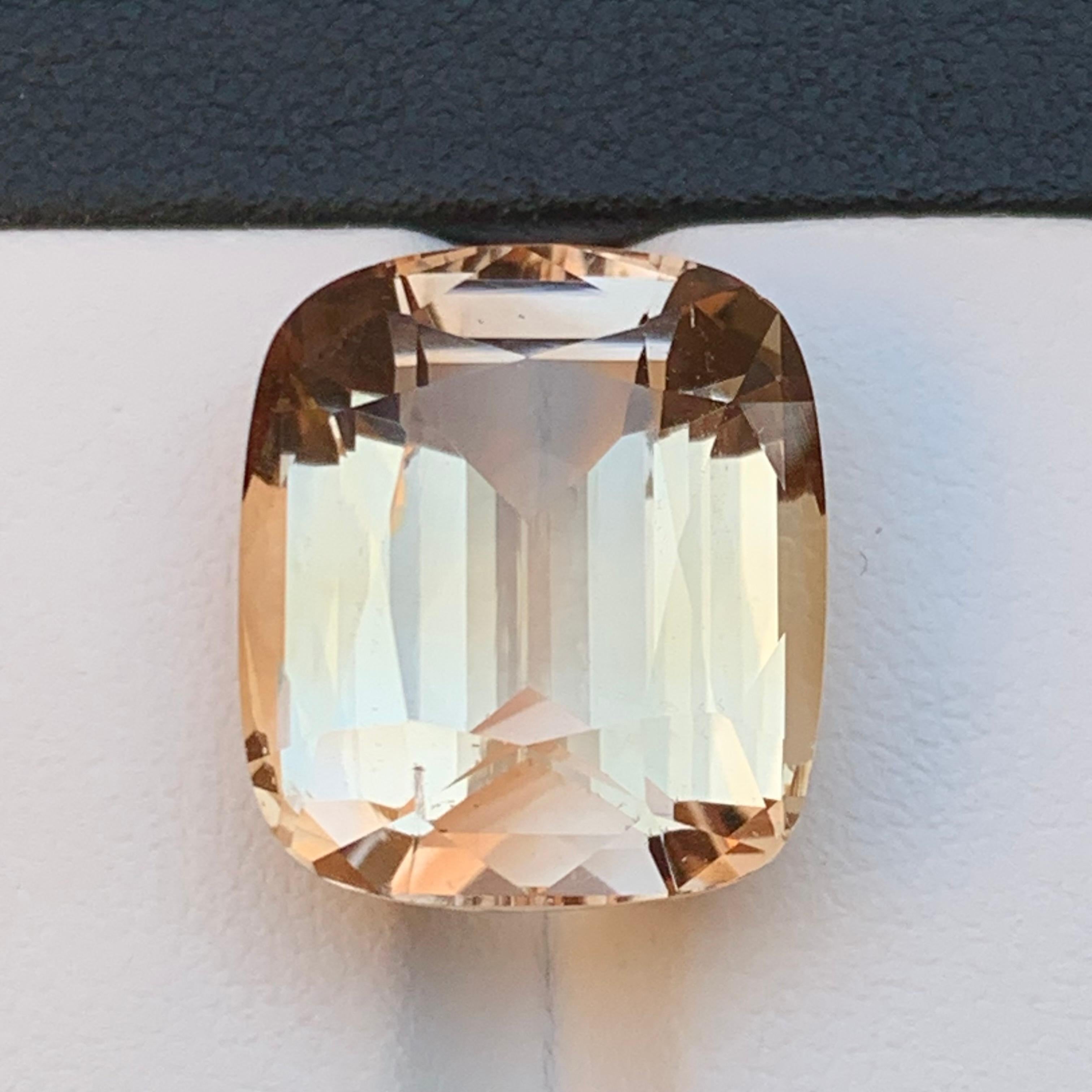 Beige Topacio Natural Collar Colgante Piedra suelta 19,85 Ct Cushion Cut-Joyería en venta 5