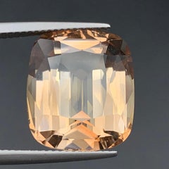 Beige Natural Topaz Necklace Pendant Loose Gemstone 19.85 Ct Cushion Cut-Jewelry