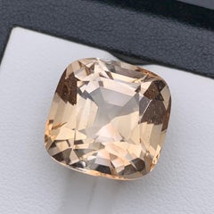 Beige Natural Topaz Necklace Pendant Loose Gemstone 23.70 Ct Cushion Cut-Jewelry