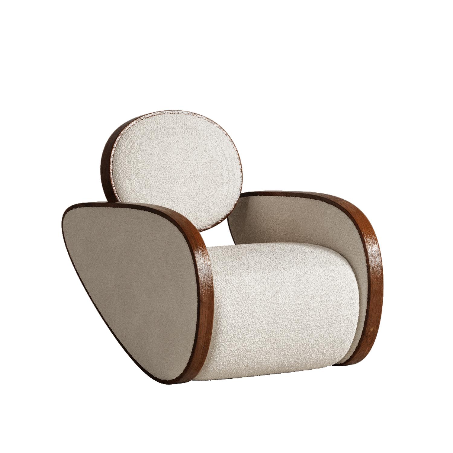 Beigefarbener Nautilus-Stuhl von Plyus Design (Polster) im Angebot