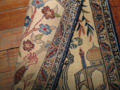 Zabihi Collection Persian Nain Pictorial Lady with a Banjo Rug