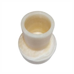 Vase réversible en onyx beige