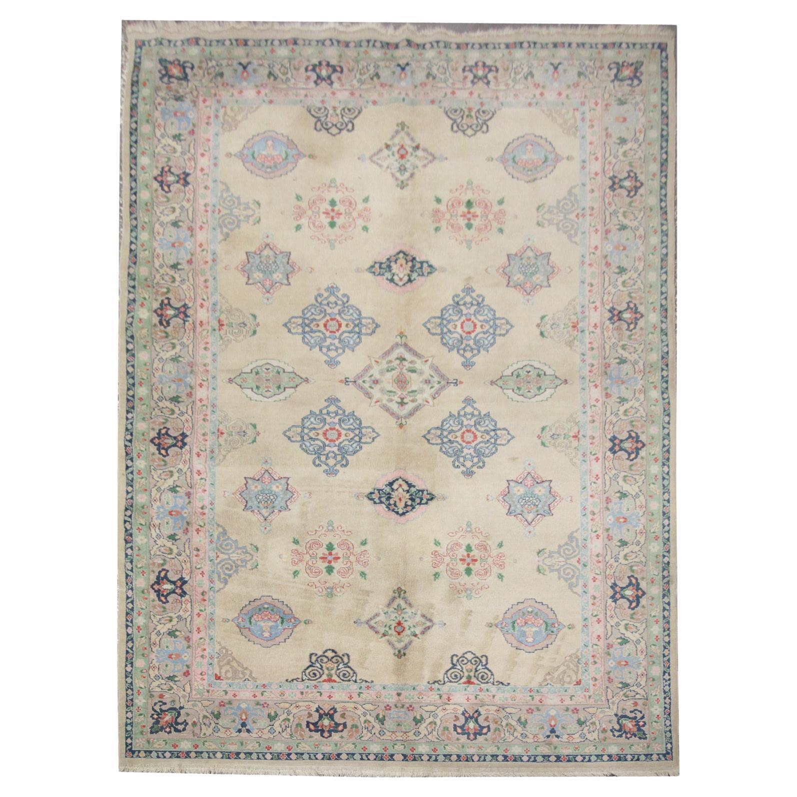 Beige Oriental Inspired Living Room Indian Handmade Rug CHR83